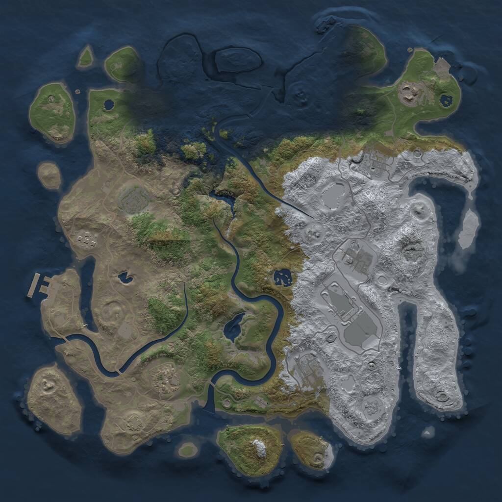 Rust Map: Procedural Map, Size: 4000, Seed: 1090735988, 15 Monuments