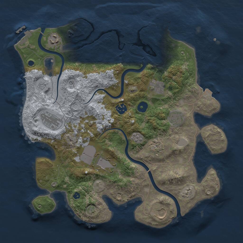Rust Map: Procedural Map, Size: 3500, Seed: 599674064, 15 Monuments
