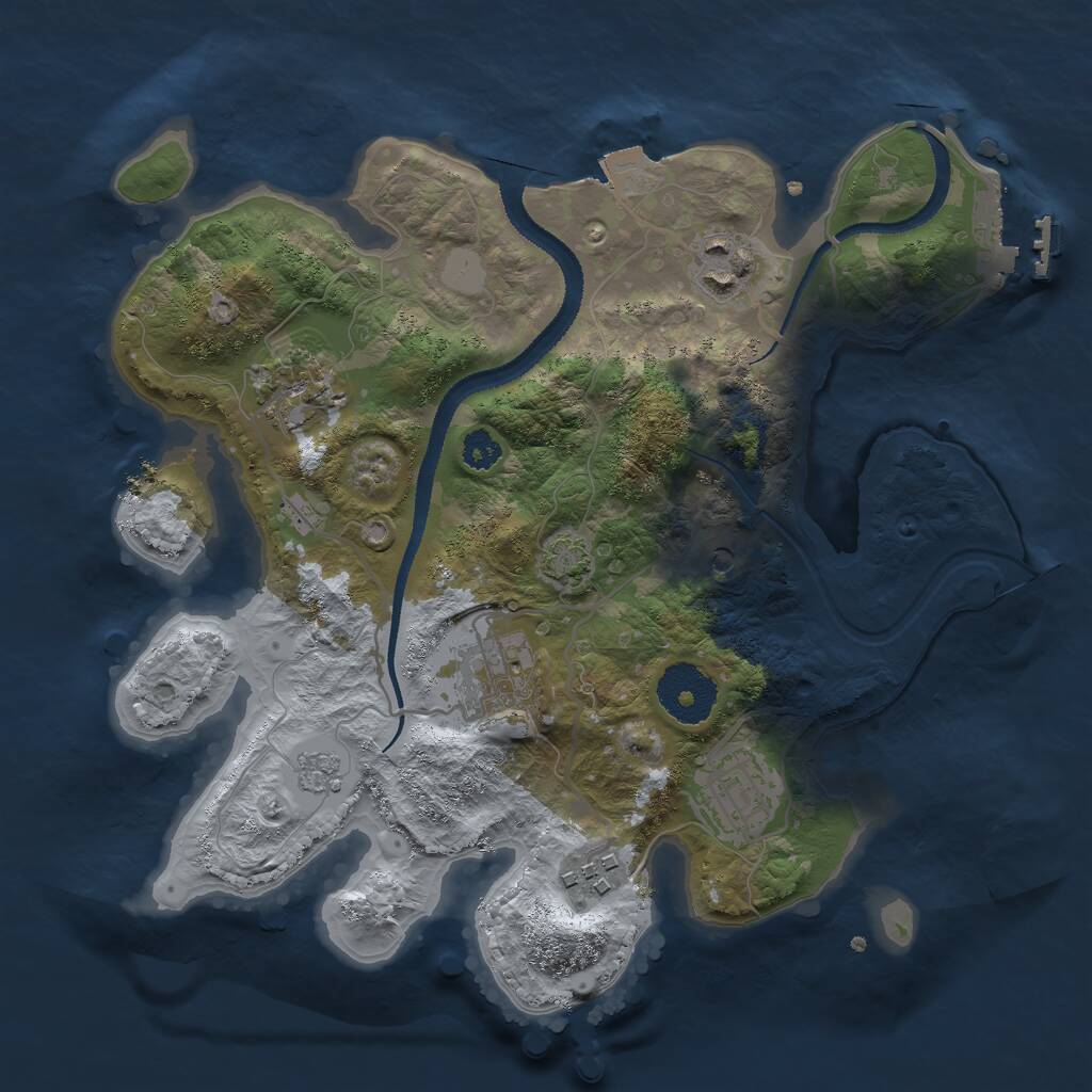 Rust Map: Procedural Map, Size: 2800, Seed: 1490299194, 10 Monuments