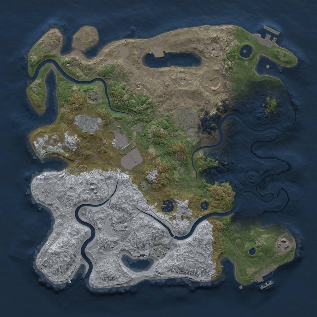 Rust Map: Procedural Map, Size: 3750, Seed: 1567262240, 14 Monuments
