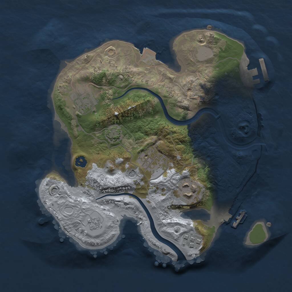 Rust Map: Procedural Map, Size: 2500, Seed: 2012168895, 10 Monuments