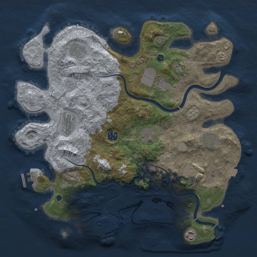 Rust Map: Procedural Map, Size: 3750, Seed: 1633879188, 16 Monuments
