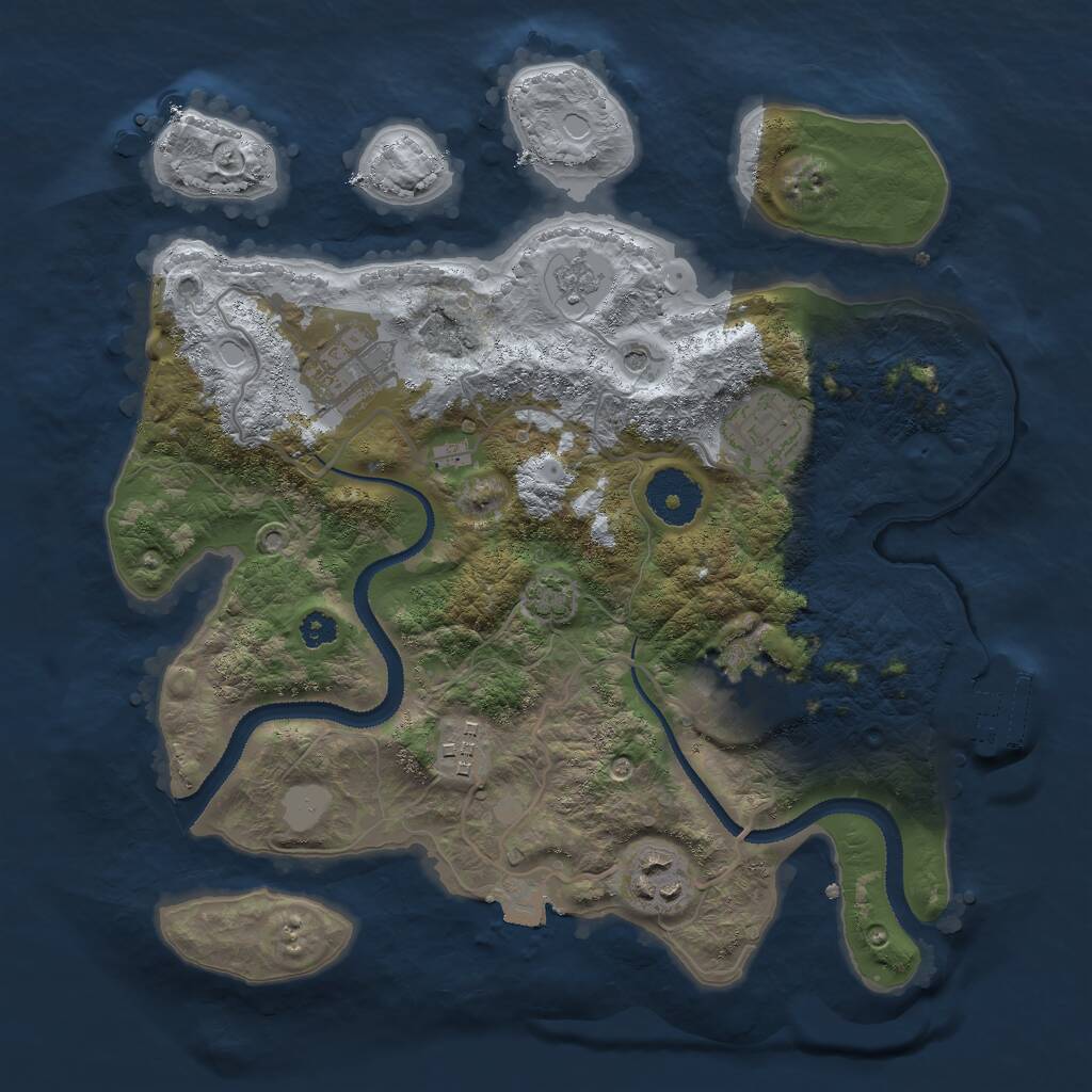 Rust Map: Procedural Map, Size: 3000, Seed: 918391282, 10 Monuments