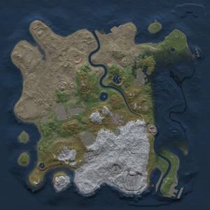 Thumbnail Rust Map: Procedural Map, Size: 3750, Seed: 8342587, 17 Monuments
