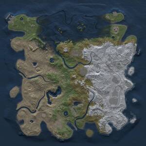 Thumbnail Rust Map: Procedural Map, Size: 4500, Seed: 1230192515, 17 Monuments