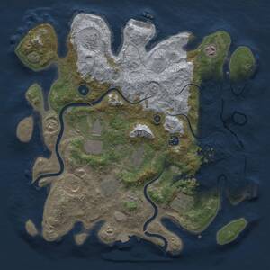 Thumbnail Rust Map: Procedural Map, Size: 3850, Seed: 1670178072, 15 Monuments