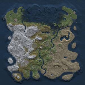 Thumbnail Rust Map: Procedural Map, Size: 4500, Seed: 1428718692, 17 Monuments