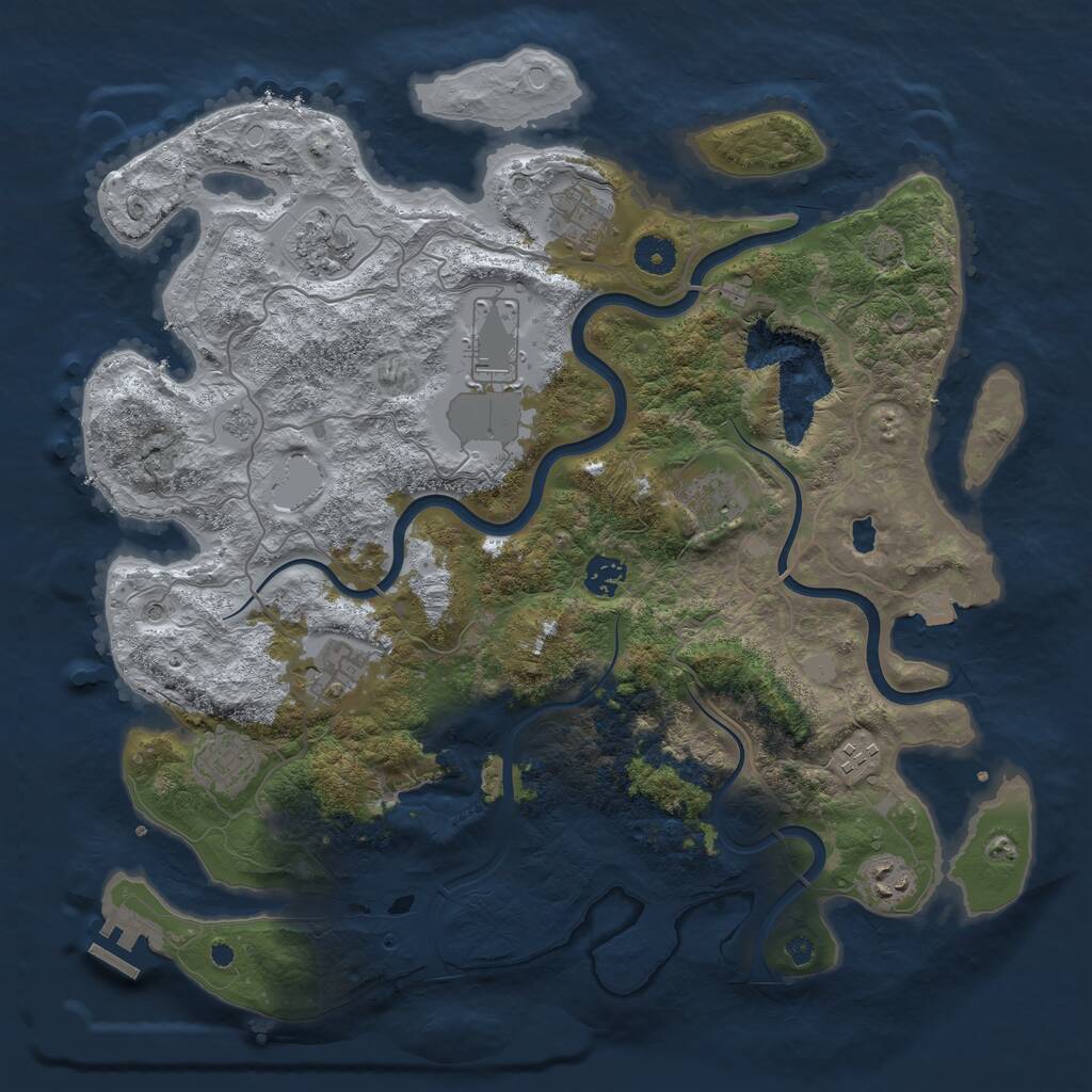 Rust Map: Procedural Map, Size: 4000, Seed: 61478, 14 Monuments