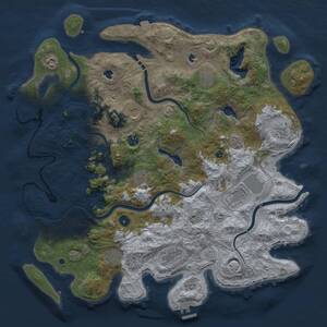 Thumbnail Rust Map: Procedural Map, Size: 4500, Seed: 430203557, 16 Monuments