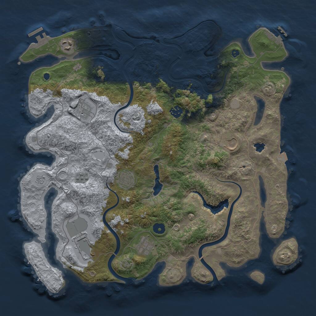 Rust Map: Procedural Map, Size: 4000, Seed: 915593942, 14 Monuments