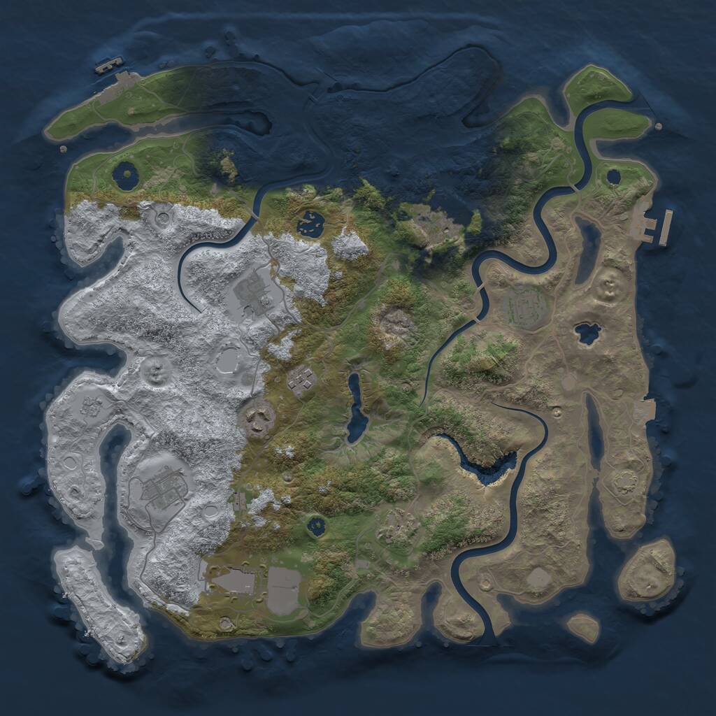 Rust Map: Procedural Map, Size: 4000, Seed: 915593942, 15 Monuments