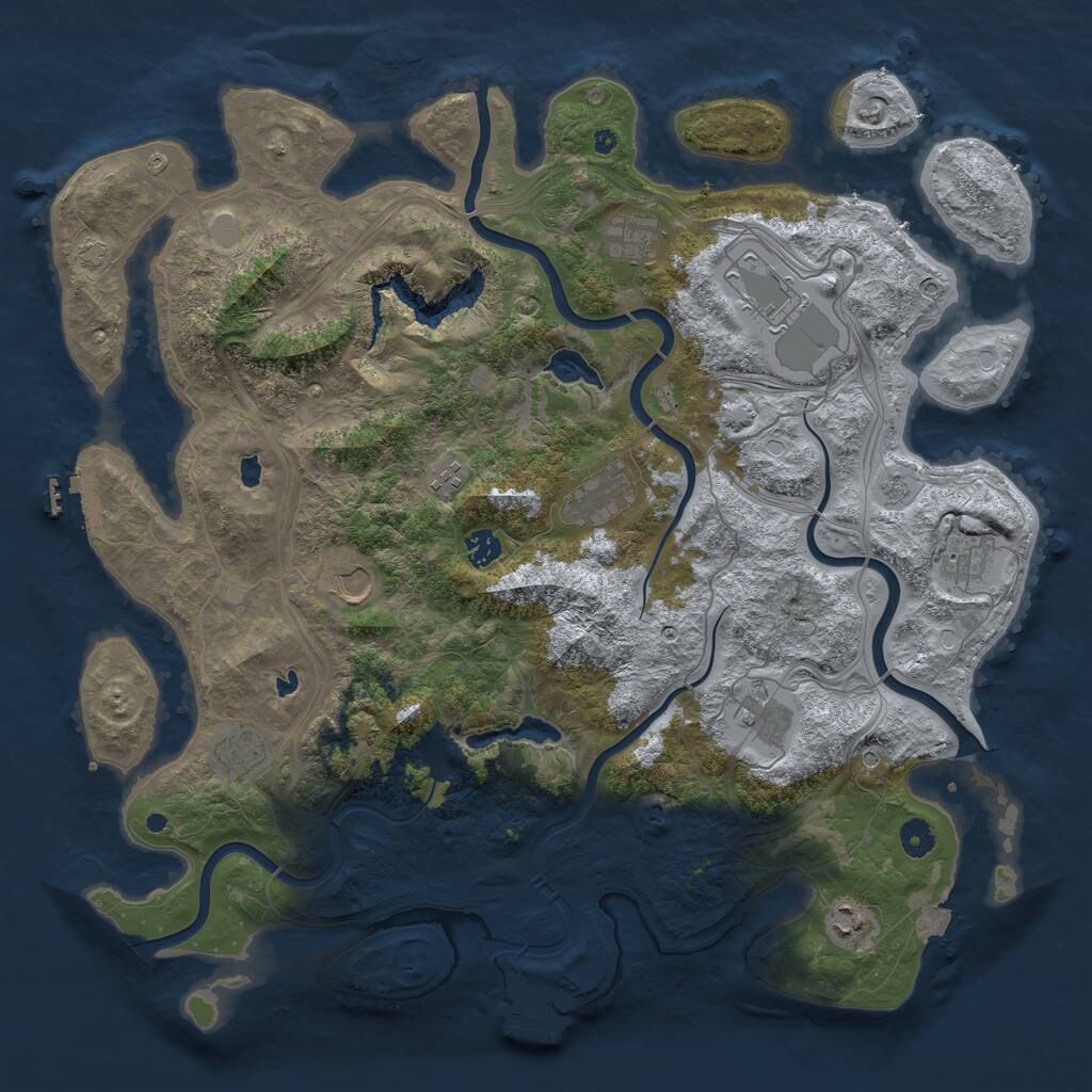 Rust Map: Procedural Map, Size: 4500, Seed: 1553139326, 16 Monuments