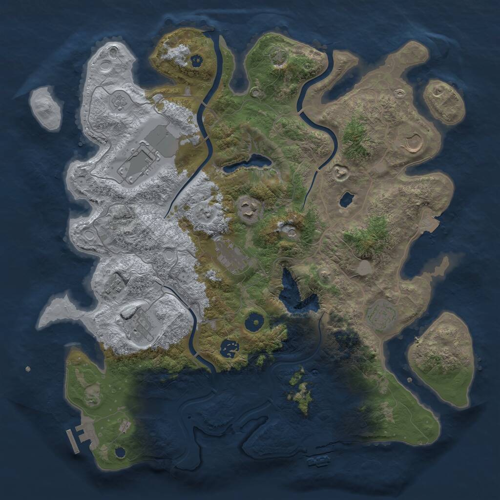 Rust Map: Procedural Map, Size: 4000, Seed: 15125, 14 Monuments