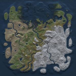 Thumbnail Rust Map: Procedural Map, Size: 5000, Seed: 1042690708, 17 Monuments