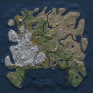 Thumbnail Rust Map: Procedural Map, Size: 4500, Seed: 1175713236, 16 Monuments