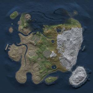 Thumbnail Rust Map: Procedural Map, Size: 3000, Seed: 2083586310, 13 Monuments