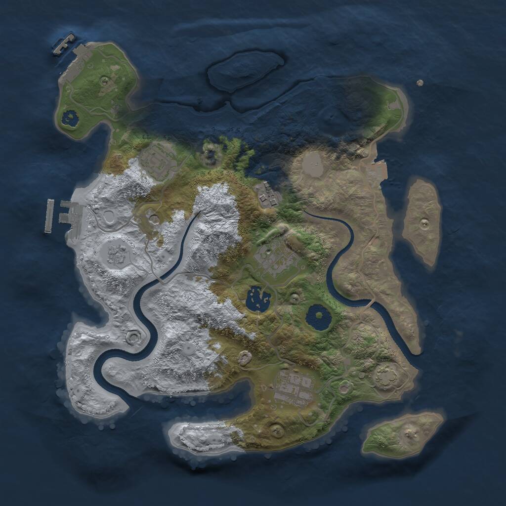 Rust Map: Procedural Map, Size: 3000, Seed: 23575, 11 Monuments