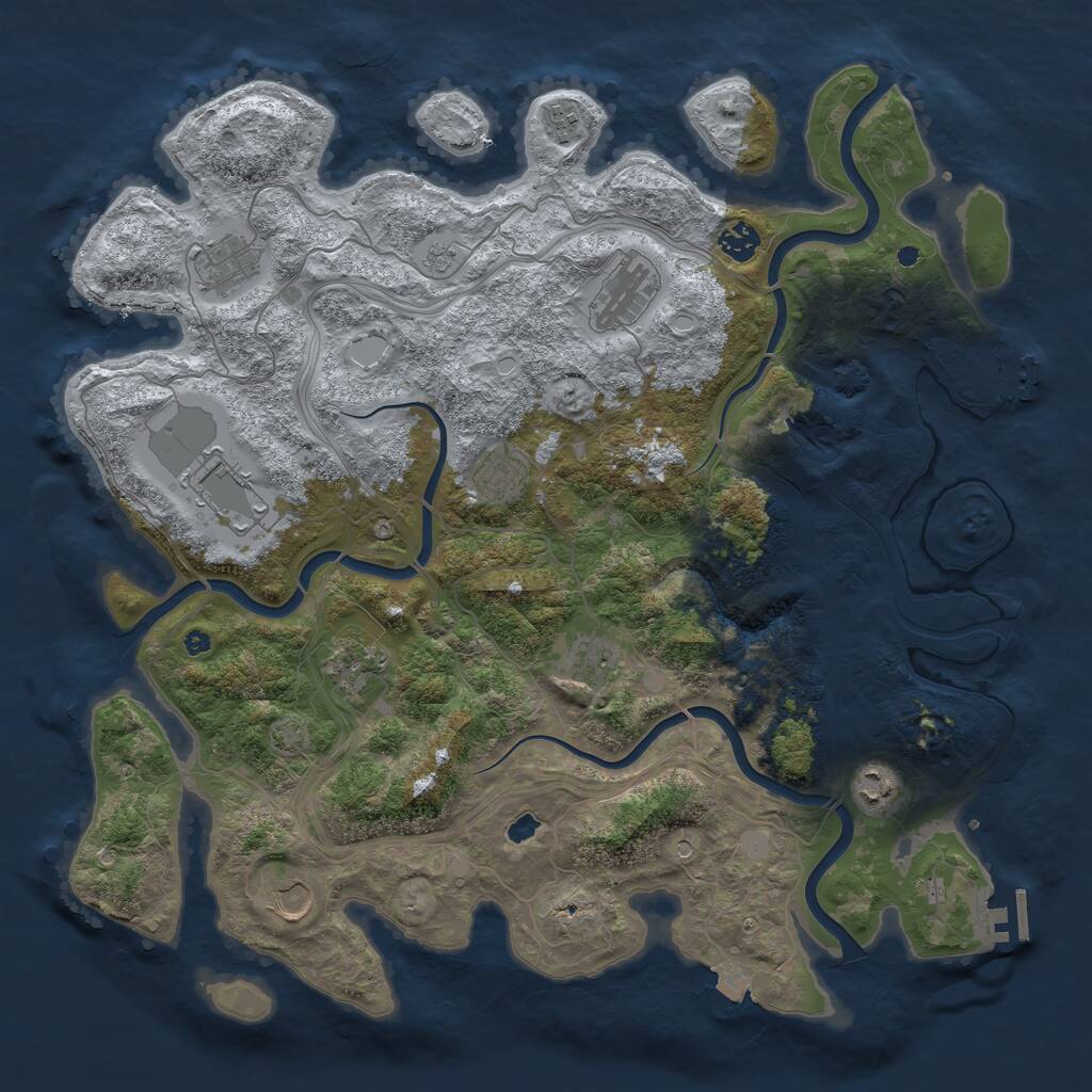 Rust Map: Procedural Map, Size: 4250, Seed: 285608588, 16 Monuments
