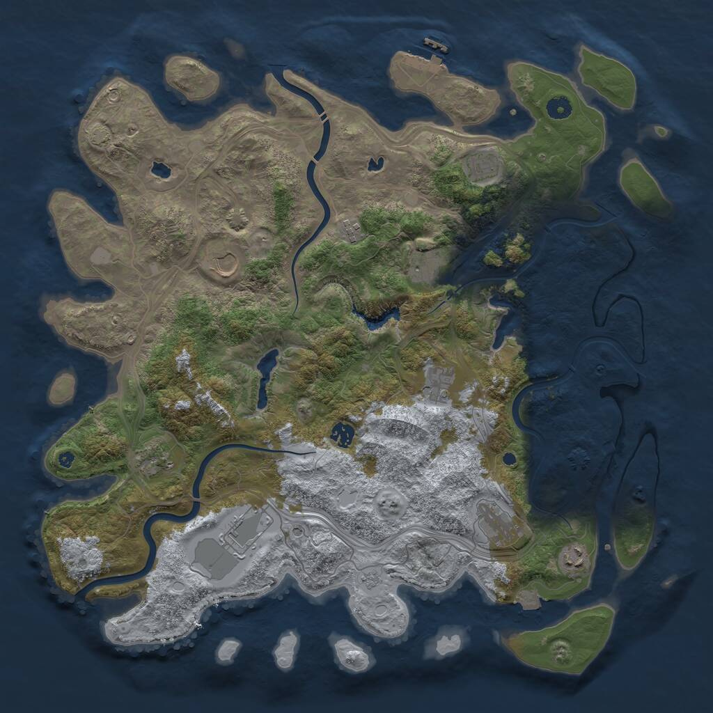 Rust Map: Procedural Map, Size: 4500, Seed: 191119640, 15 Monuments