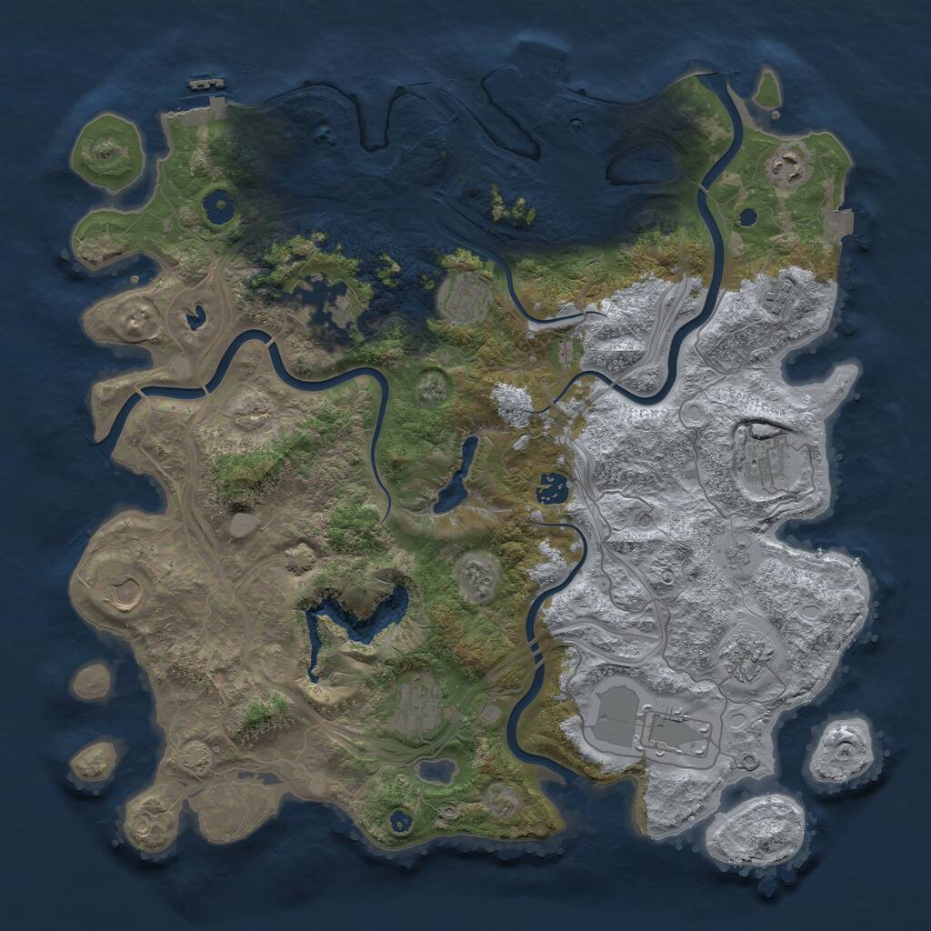 Rust Map: Procedural Map, Size: 4250, Seed: 1119073374, 16 Monuments