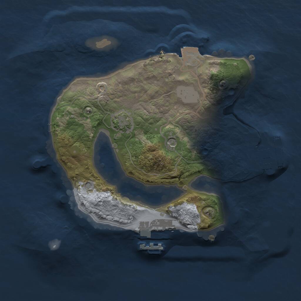 Rust Map: Procedural Map, Size: 2000, Seed: 3896, 5 Monuments