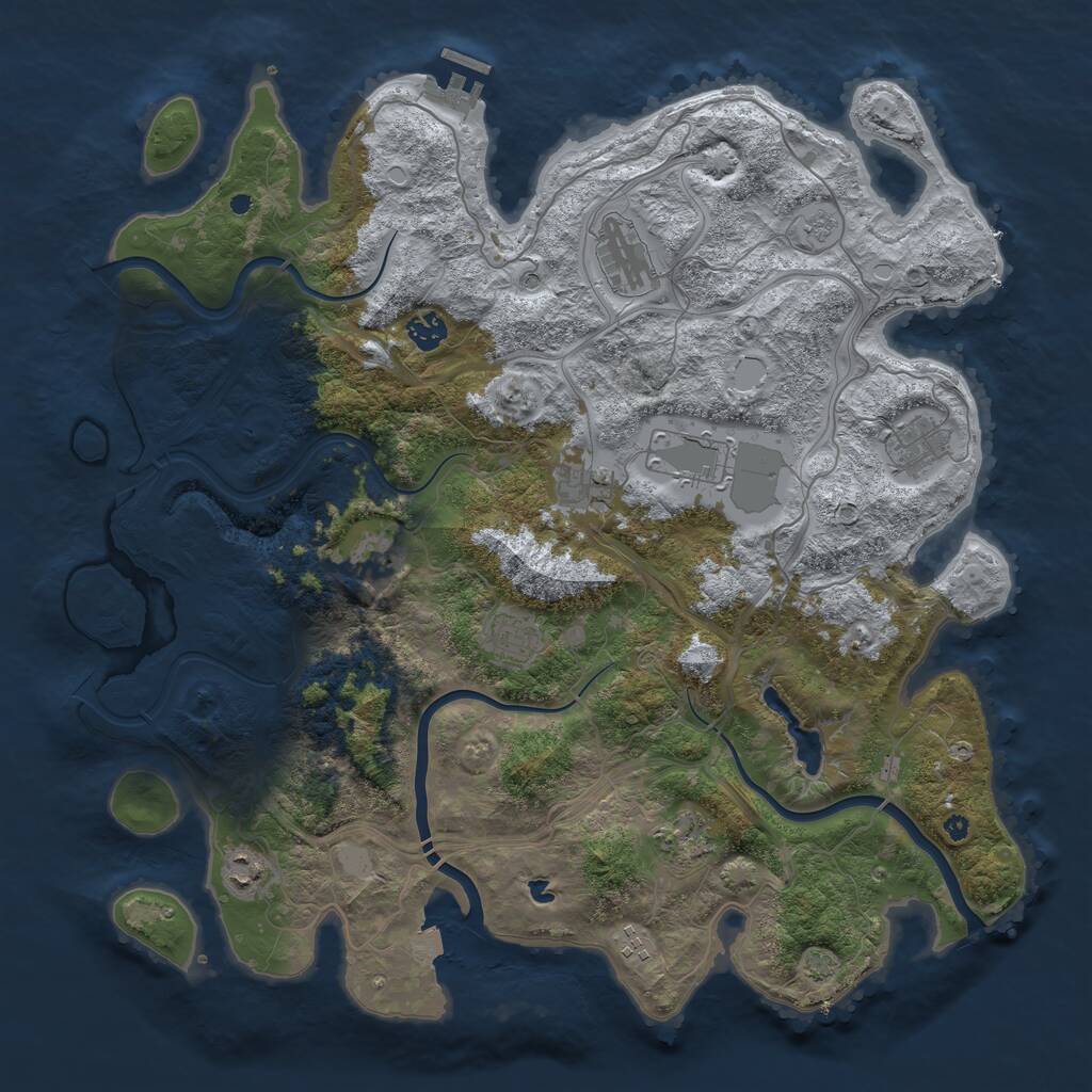 Rust Map: Procedural Map, Size: 4300, Seed: 2136446146, 15 Monuments
