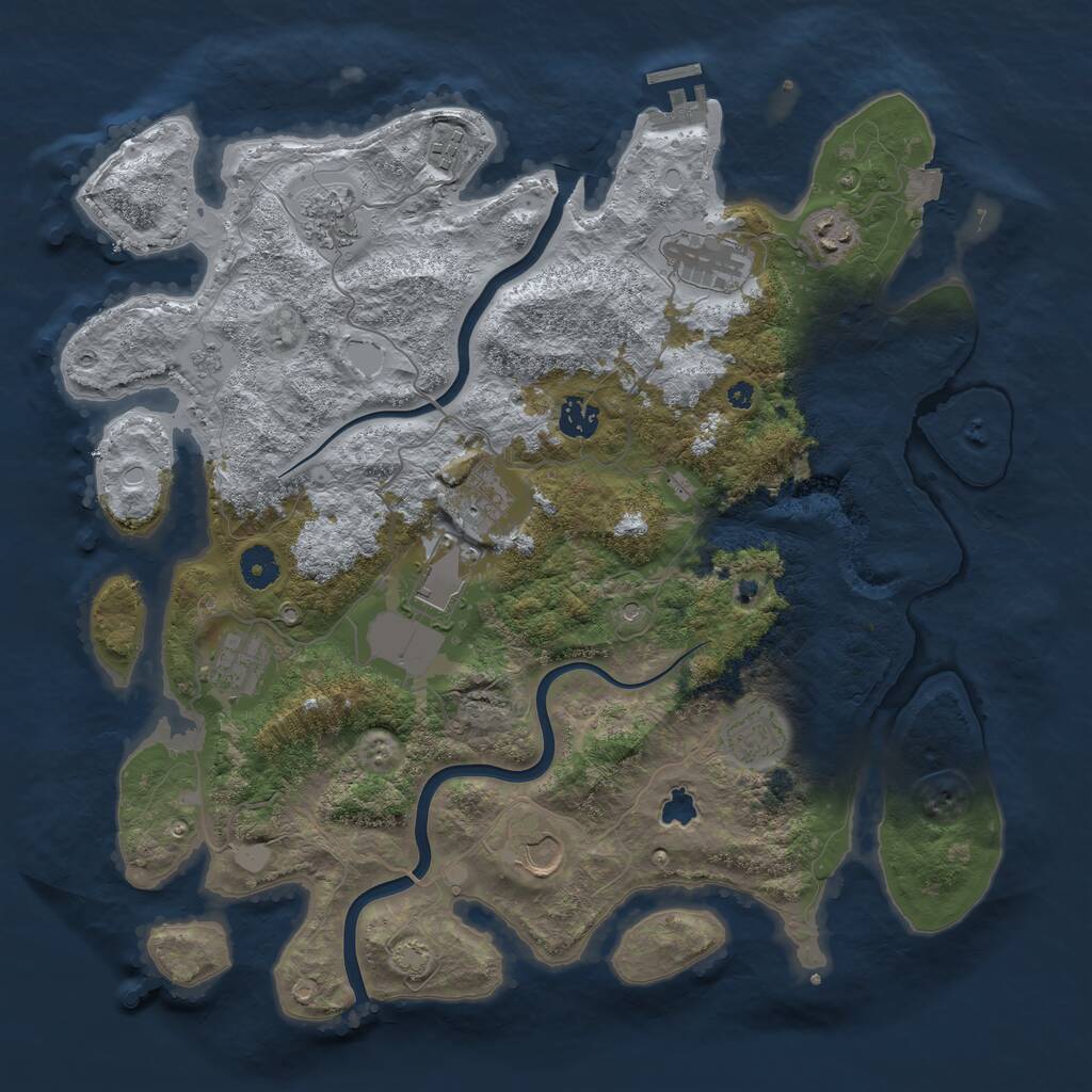 Rust Map: Procedural Map, Size: 4000, Seed: 69727872, 15 Monuments