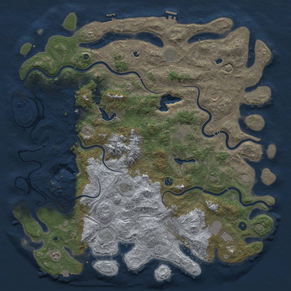 Rust Map: Procedural Map, Size: 5300, Seed: 696969420, 17 Monuments