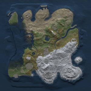 Thumbnail Rust Map: Procedural Map, Size: 3000, Seed: 553913374, 12 Monuments
