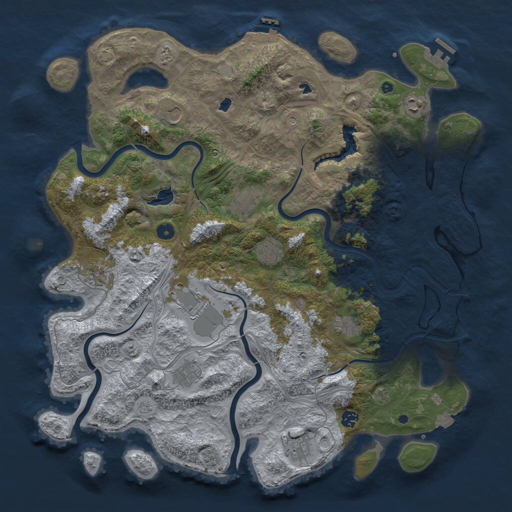 Rust Map: Procedural Map, Size: 4500, Seed: 146802676, 17 Monuments