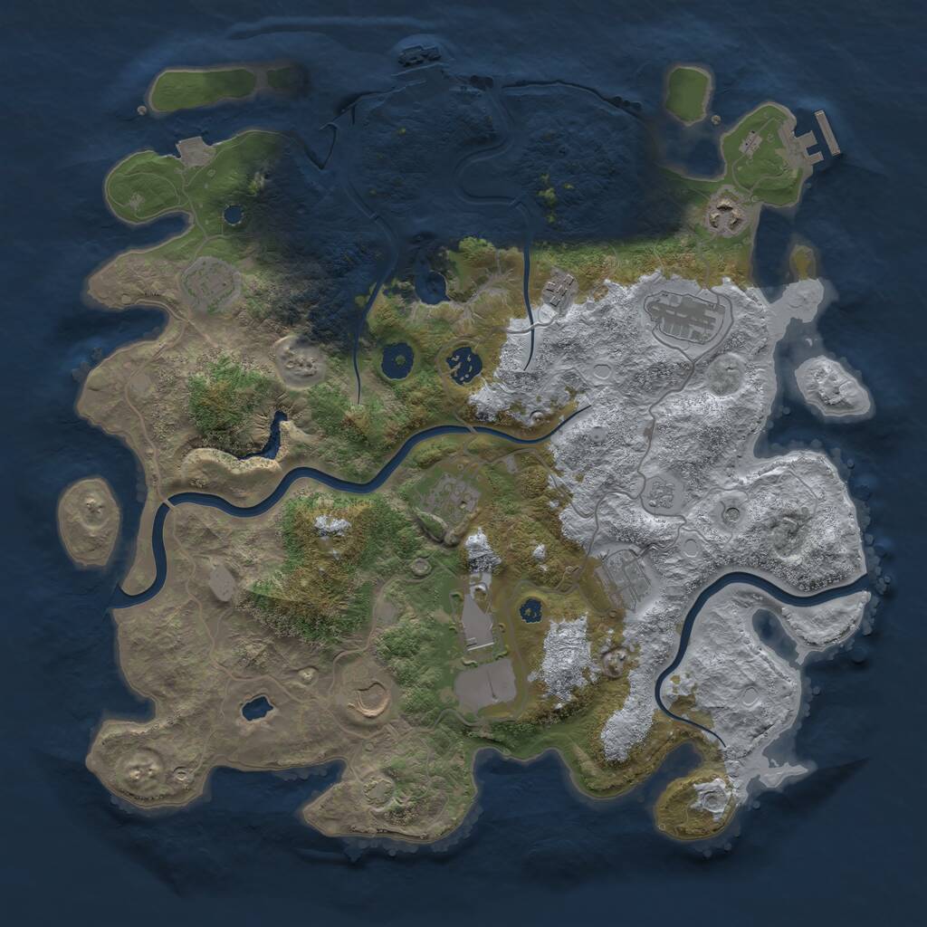 Rust Map: Procedural Map, Size: 4000, Seed: 871074, 15 Monuments