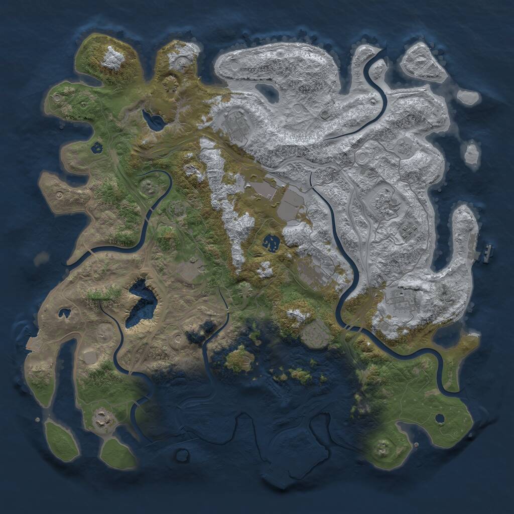 Rust Map: Procedural Map, Size: 4500, Seed: 613359077, 16 Monuments