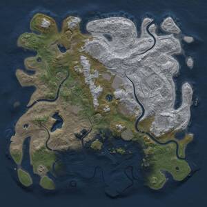 Thumbnail Rust Map: Procedural Map, Size: 4500, Seed: 613359077, 16 Monuments