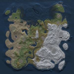 Thumbnail Rust Map: Procedural Map, Size: 4000, Seed: 593103559, 17 Monuments