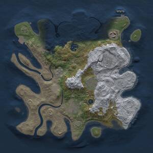 Thumbnail Rust Map: Procedural Map, Size: 3000, Seed: 976907681, 12 Monuments