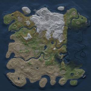 Thumbnail Rust Map: Procedural Map, Size: 4500, Seed: 1034048761, 17 Monuments