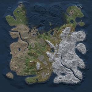 Thumbnail Rust Map: Procedural Map, Size: 4000, Seed: 1632869496, 16 Monuments