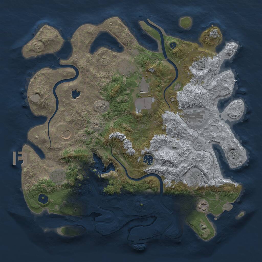 Rust Map: Procedural Map, Size: 4000, Seed: 1733898137, 16 Monuments