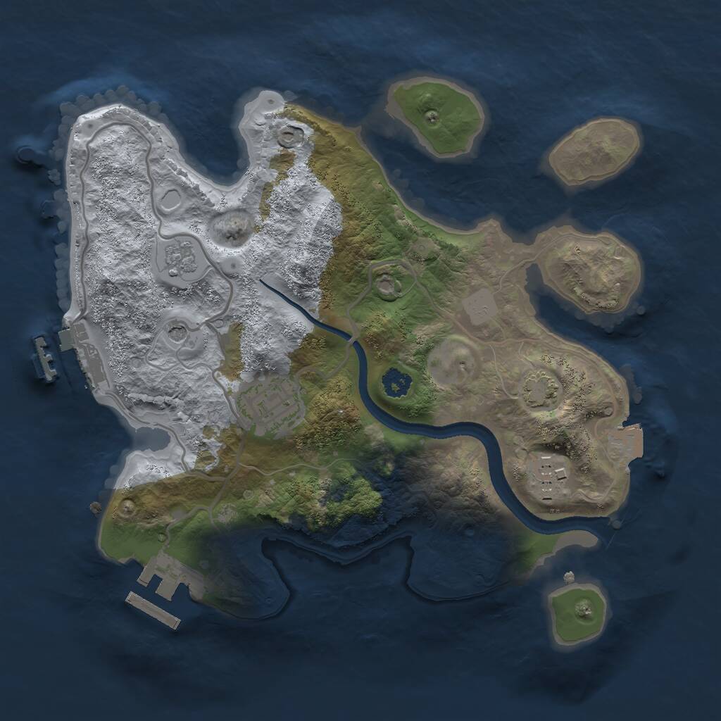 Rust Map: Procedural Map, Size: 2500, Seed: 1750812847, 8 Monuments