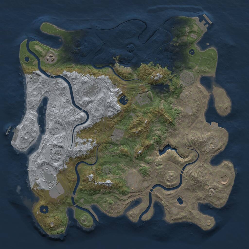 Rust Map: Procedural Map, Size: 4250, Seed: 92583910, 17 Monuments