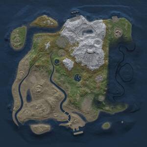 Thumbnail Rust Map: Procedural Map, Size: 3210, Seed: 523345355, 12 Monuments