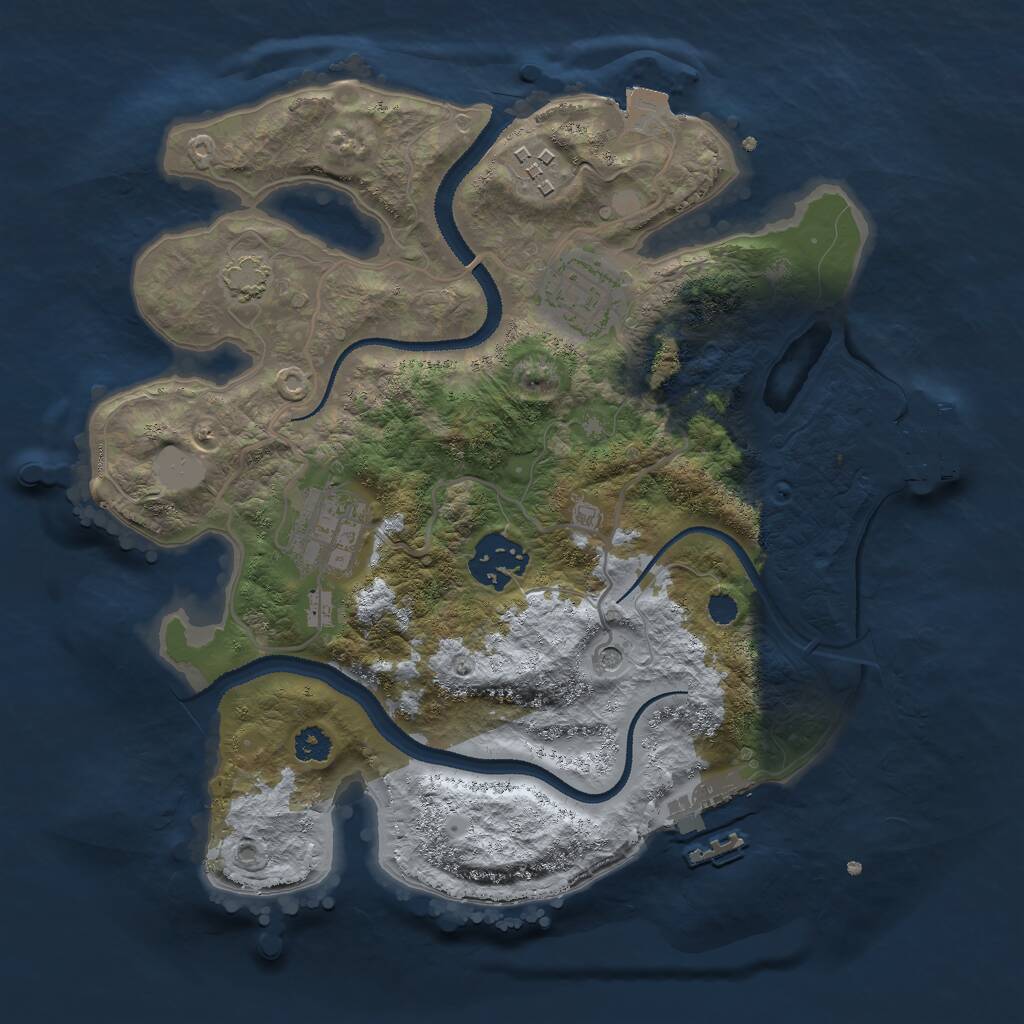 Rust Map: Procedural Map, Size: 2800, Seed: 431033701, 9 Monuments