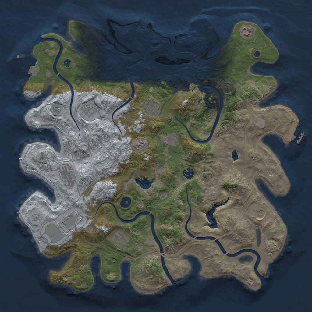 Rust Map: Procedural Map, Size: 4250, Seed: 48774, 16 Monuments
