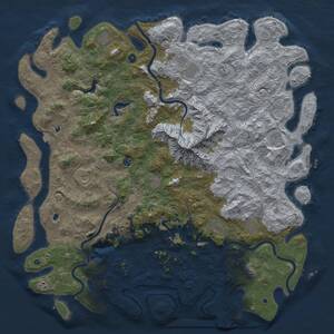 Thumbnail Rust Map: Procedural Map, Size: 6000, Seed: 14152, 17 Monuments
