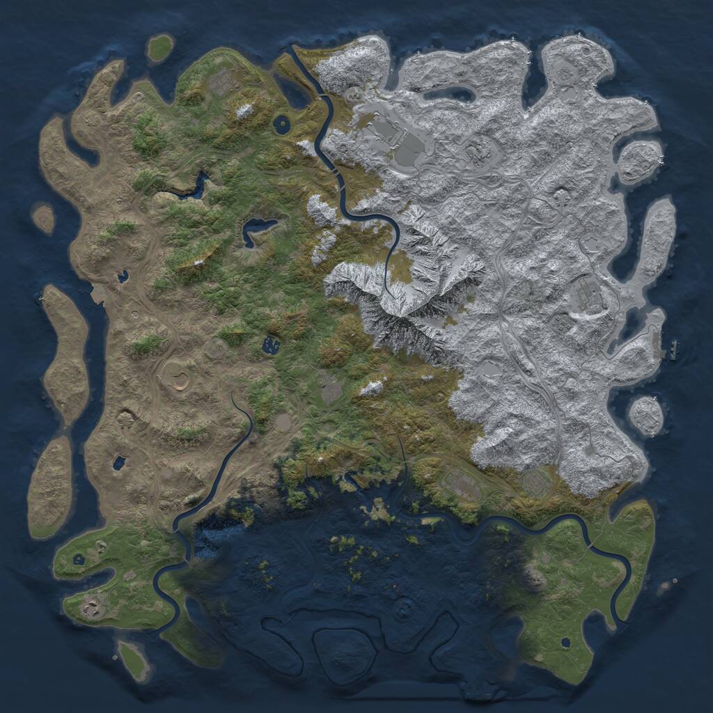Rust Map: Procedural Map, Size: 6000, Seed: 14152, 17 Monuments