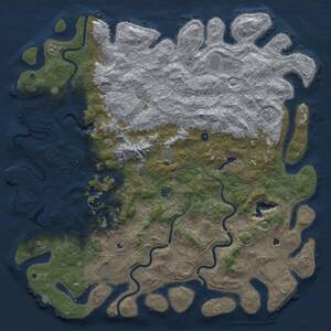 Thumbnail Rust Map: Procedural Map, Size: 6000, Seed: 7263409, 17 Monuments