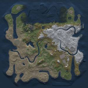 Thumbnail Rust Map: Procedural Map, Size: 4250, Seed: 5692715, 14 Monuments