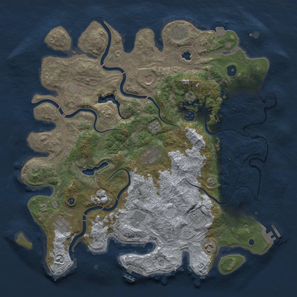 Rust Map: Procedural Map, Size: 4250, Seed: 10721, 15 Monuments