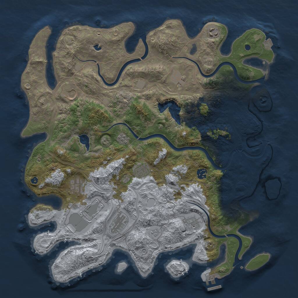 Rust Map: Procedural Map, Size: 4250, Seed: 2045019198, 15 Monuments