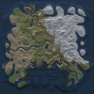 Thumbnail Rust Map: Procedural Map, Size: 4500, Seed: 993847349, 16 Monuments